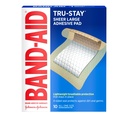 Band-Aid Brand Tru-Stay Adhesive Pads, Sterile Sheer Bandagen für Erste Hilfe & Wound Pflege, Pad Covers & Schützt Minor Cuts, Scrapes & Burns, Leicht, Große Größe, 10 Count