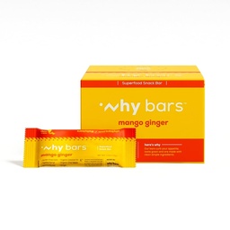 Warum Bars, Protein Bars, Mango Ginger, 2.04 Unnce Bars (Pack mit 12 Protein Bars) - Protein Bar Superfood, Gluten Free, Non GMO, Organic, Vegan, Simple Ingredients