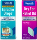 Bundle of Hyland's Earache Drops 0.33 Fl Oz und trockenes Ohr-Relief-Öl, Anti-Ohr-Reizung Fast, für juckende und trockene unruhige Ohren, Alter 2 und oben, Tag und Nacht Tropfen, 0.5 Unze