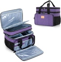 LUXJA 2 Layers Medizintasche mit abnehmbarem Taucher, Pill Bottle Organizer Geeignet für Zuhause oder Reisen, Lila