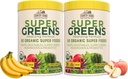 Country Farms Super Greens Apple Banana Powder Smoothie, Organic Super Foods, USDA Organic Drink Mix, Obst, Gemüse, Pilze, Superfood Ernährung, 40 Servierungen, 2 Pack