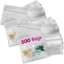 Pill Pouch Bags - (Pack von 500) 3" x 2.75" - BPA Free, Poly Bag Einweg Reißverschluss Pillen Baggies, Täglich AM Reisen Medizin Organizer Aufbewahrung Pouches, Best Clear Wiederverwendbar mit Aufschrift Etiketten