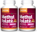 Jarrow Formulas Methyl Folate 400 mcg - 60 Veggie Caps, Paket von 2 - hoch biologisch aktive Form von Folat - 4. Generation Folic Acid Technology - 120 Gesamt Servietten