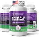 Magnesium Glycinat - Magnesium-Ergänzung mit Zink & Vitamin D3 für Schlaf, Immun, Knochen & Muskel-Unterstützung und Herzgesundheit - Non-GMO, Gluten-Free, Gentle on Stomach - 180 Vegetarische Kapseln