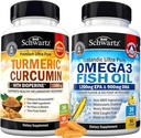 Triple Strength Omega 3 Fish Oil Softgels (1 Monat Versorgung) Plus Kurkuma mit schwarzem Pfeffer Extrakt 1500mg Complex (Trial Size)
