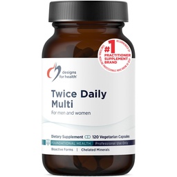Designs für Gesundheit Methyliertes Multivitamin für Frauen und Männer - zweimal täglich Multimineral Supplement & Multivitamin Ohne Eisen + Methyliertes B12 und Folat, Vitamin C, K, D, E + Mehr (120 Kapseln)