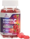 Sugar Free Vitamin C Gummis - Immununterstützung & Antioxidante VitaminC Nahrungsergänzung - Vegan, Non-GMO, Dairy & Gluten Free C Vitamin Gummy - Himbeer Geschmack für Kinder & Erwachsene - 60 Count Gummis