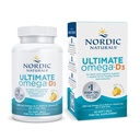 Nordic Naturals Ultimate Omega-D3, Saveur de citron - 60 gels mous - 1280 mg Omega-3 + 1000 UI Vitamine D3 - EPA & DHA - Promotion de la santé cérébrale, cardiaque et immunitaire - 30 portions