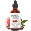PURA D'OR 4 Oz ORGANIC Castor Oil - 100% reine USDA zertifiziert kalt gepresst, Hexane freie Wimpern & Augenbraue Serum - Für Fuller, Thicker Lashes & Brows - Haut & Haar
