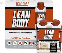LABRADA NUTRITION - Lean Body RTD Whey Protein Shake, Convenient On-The-Go Meal Ersatz Shake für Männer & Frauen, 20 Gramm Protein – Zero Sugar, Lactose & Gluten Free, Gesalzen Caramel (Pack von 16)