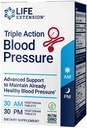 Life Extension Triple Action Blood Pressure, Heart Health Supplement, Quercetin, Stevia Extract, Melatonin, Morning and Night Support, Glutenfrei, Non-GMO, Vegetarisch, 60 Tabletten