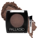 Palladio Brow Powder für Augenbrauen, weiches und natürliches Augenbrauen-Pulver mit Jojoba Öl & Shea Butter, Hilft Verbessern & Define Brows, kompakte Größe für Geldbeutel oder Reisen, Enthält Applicator Brush, Dark Brown