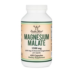 Magnesium Malat Kapseln (420 Count) - 1.500mg pro Servierung (Magnesium gebunden an Malsäure), Dritte getestet, Vegan freundlich, Gluten frei von Doppel-Holz-Ergänzungen