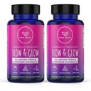 Flow and Glow Natural Hormone Balance für Frauen - PMS & Menopause Relief für Cramps, Mood Swings & Night Sweats mit Donq Quai & Black Cohosh für Menopause - 60 Vegan Capsules (2 Pack)