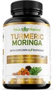 Turmeric Moringa - Organic Turmeric Curcumin Ergänzungen und Bio Moringa Pulver - 120 Veggie Kapseln Ergänzung für Frauen und Männer