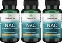 Swanson NAC N-Acetyl Cystein - Antioxidant Anti-Aging Respiratory Liver Support - Amino Acid Supplement 1000 mg 60 Kapseln (3 Pack)