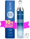 5% Koffein 5% Retinol Augencreme für dunkle Kreise, Puffiness und Taschen, Hyaluronsäure und Niacinamid Unter Augencreme Anti Aging, Augen Serum für feine Linien, 360° Augenmassage Ball Roller