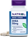 Natrol Mood & Stress DHEA 50mg mit Calcium, Nahrungsergänzung für Balance von bestimmten Hormon-Level und Mood-Unterstützung, 60 Tabletten, 60 Tage Versorgung