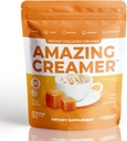 Superfoods Company Amazing Creamer mit Collagen - Keto Creamer-Hyaluronsäure & MCT Öl - Brain Boost & Curbs Cravings - Unterstützt gesunde Haut & Haar - Diät-Friendly [30 Servietten] [Salted Caramel]