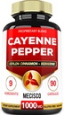 Cayenne Pfeffer Ergänzungen mit Kurkumin Wurzel, Berberin HCI, Ceylon Cinnamon Bark & More - 90 Kapseln - Unterstützung Verdauungsgesundheit, Immunsystem & Body Balance