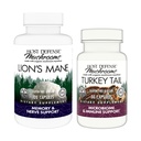 Host Defense Bundle mit Lion's Mane Capsules, 120 Count & Turkey Tail Capsules, 30 Count - Unterstützung Brain Health, Memory & Focus - Unterstützung Verdauungs- und Immungesundheit*