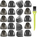 20Packs Kleines 6mm Hörgerät Domes Smoky Gray Tips für GN Resound bequem für Open Fit BTE Sound Amplifier PSAP Kit unsichtbar (klein) mit 1 Brush