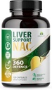 Liver Support NAC 360 Defence Capsules – Liver Detox mit NAC, Milk Thistle, Dandelion Root, Turmeric, Choline, Zink und Chanca Piedra – Fördert Lebergesundheit und Zellschutz – 120 Kapseln