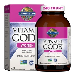 Garten des Lebens Multivitamin für Frauen, Vitamin-Code Frauen Multi - Ganze Nahrung Frauen Multi Vitamine, Eisen, Folat nicht Folsäure, Vitamin A und Probiotika für Frauen Energie, 240 vegetarische Kapseln