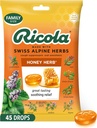 Ricola Honig Kräutertee Tropfen, 45 Zähler, Fair Trade Honey & Natural Menthol Cough Suppressant & Throat Relieving Drops, Great Tasting Relief für Coughs & Throat Irritation Symptome