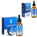 Sandalwood Bart Growth Kit mit 2X Biotin für Männer und Bart Wachstumsöl,Natürliche Inhaltsstoffe & Dünger Gesichtshaarwachstum