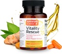Vital-Rescue, Fischöl DHA EPA Omega 3 und Kurkuma Ergänzung w/Bioperine, CurcuWin 46X Superior Absorption Curcumin zur Unterstützung Workout Erholung, Gelenk, Muskel, Cardio & Gehirn Gesundheit, 30 Kapseln