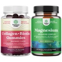 Bundle of Hair Skin and Nails Gummis für Damen - Extra Strength Biotin und Collagen Gummis für Frauen Haar Haut Nägel Unterstützung und hohe Absorption Magnesium Complex Supplement für Stomach & Digestion