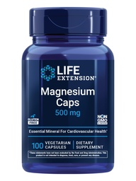 Life Extension Magnesium Caps, 500 mg, Magnesiumoxid, Citrat und Succinate, Herzgesundheit, Gesunde Knochen, Stoffwechselunterstützung, 100 vegetarische Kapseln