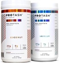 Paket von 2 | Vegan Protein Pulver von TASHIE, 20g Pea Protein für Männer und Frauen, Non GMO, Zero Sugar, Enthält Probiotic & HMB (Vanilla & Coconut)