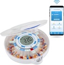 Live Fine Smart WiFi Automatische Pillenspender | 28-Tag Medikamente Organizer Bis zu 9 Dosierungen pro Tag für die Pflege Überwachung mit Schließschlüssel, einstellbare Licht/Sound Alarme für Rezepte & Vitamine