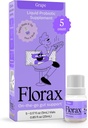 Florax - Liquid Probiotic - On-The-go Gut-Unterstützung für Frauen, Männer und Kinder - Vegan, Glutenfrei, Lactosefrei, Sojafrei und Konservierungsmittelfrei - Grape Flavor - 5 Vials