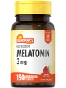 Sundance Melatonin Fast Dissolve | 3mg | 150 Fast Dissolve Tabletten | Natural Berry Flavor | Vegetarische, nicht-GVO und glutenfreie Ergänzung
