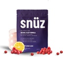 snüz Natural Sleep Support Supplement mit Magnesium Glycinate, Myo-Inositol, Apigenin & Glycine, Melatonin Free, Schlafhilfe für Erwachsene, Non GMO, Glutenfrei, Vegan, Himbeere Zitronengeschmack, 30 Svgs