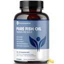 Reine Mikronährstoffe - Omega 3 Fish Oil Supplement, EPA/DHA Fettsäuren, Burpless Fish Oil Supplements mit Zitronen - Herz, Auge, Gehirn & Immununterstützung - 90 Softgels