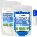 XPRS Nutra Größe 1 Gelatin Getrennte Kapseln - 100 Count Leere Pillen Kapseln Getrennt in Taschen - Leere Pillen für DIY Supplement Füllung (blau/weiß)