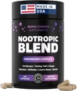 Nano Choice Nootropic Blend - Pilz Complex Supplement für Gehirn, Fokus, Produktivität und Immununterstützung | Non-GMO, Vegan, Made in USA | 120 Kapseln