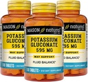 Mason Natural Kalium Gluconate 595 mg, 300 Tage Versorgung, 100 Tabletten (Pack von 3)