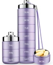 Mossime Metall Reise Pille Organizer, Tragbare 7 Tage Vitamin Organizer stapelbar, Wasserdicht 1 mal ein Tag Pille Box, große Pille Container, Tägliche Medizin Organizer für Vitamin, Fischöl, Supplement