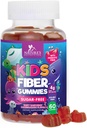 Kids Fiber Gummies 4g – Prebiotic Fiber Supplement for Digestive Health, Regularity & Immun Support – Sugar Free & Plant-Based Fiber – Natural Raspberry Flavor – Vegan, Glutenfrei – 60 Gummis
