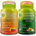 SUPPLEMENTARI STUDIO Liposomal Vitamina C 1100mg Liquid Gel Capsule - Bundle up with - Liposomal Glutathione 500mg Supplemento