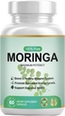Pure Organic Moringa Powder Capsules - Moringa Supplement für Damen und Herren - Nature's Multivitamin, Vegan Green, Glutenfrei, Non GMO - Energie, Haut, Stoffwechsel, Gut & Immununterstützung - 60 Kapseln