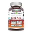 Erstaunliche Formeln Folsäure 1000 Mcg (1 Mg) | 240 Tabletten Supplement | Vitamin B9 | Non-GMO | Gluten Free | Made in USA