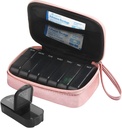 Wöchentliche PU Leder Pille Tasche Organizer Case 2 Mal am Tag, AM Tägliche Pille Box Vitamin, Fischöl, Nahrungsergänzung und Medizin (Pink)