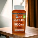 Kurkuma Curcumin mit schwarzem Pfeffer und Ginger, Qunol 1500mg Kurkumaextrakt mit 95% Curcuminoide, Enhanced Absorption, Unterstützt gesunde Entzündungsreaktion, 180 vegetarische Kapseln