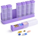 Wöchentliche Pille Organizer 3X pro Tag, Detachable Pille Box 7 Tage, Große 3 mal täglich Pille Fall, Reise Pille Containerhalter, Woche Medikamente Spender Pille für Vitamin Supplement Medizin, Lila